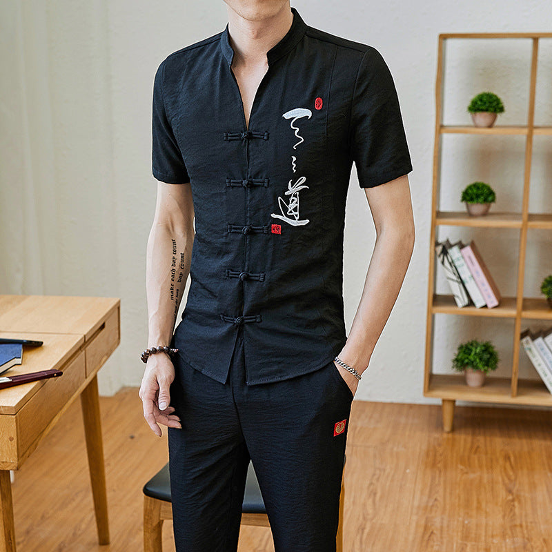 Men's Embroidered Shirt and Pants Set - Eve's High Fashion LLC