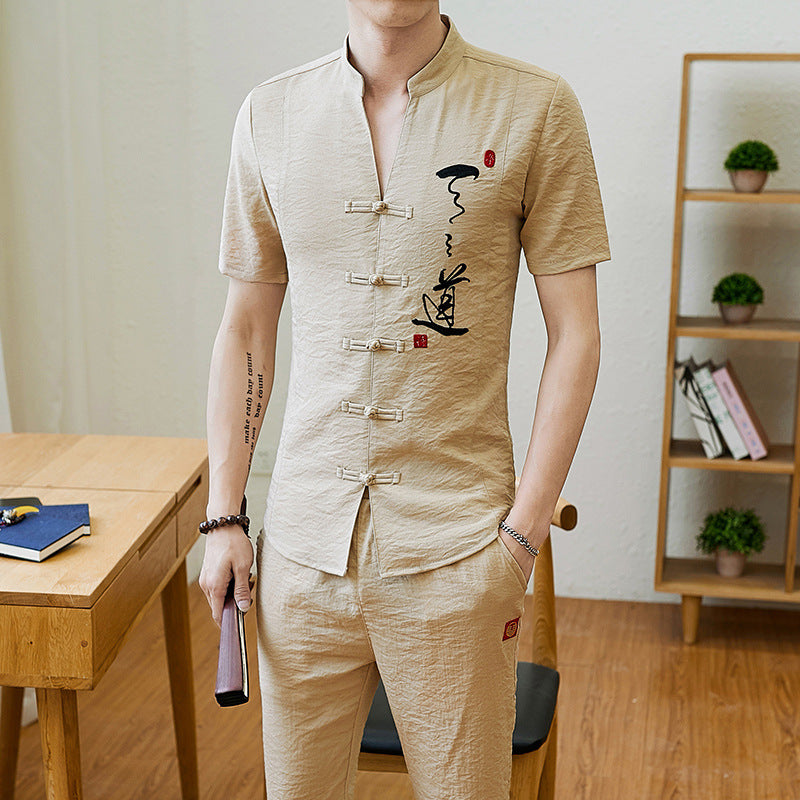 Men's Embroidered Shirt and Pants Set - Eve's High Fashion LLC