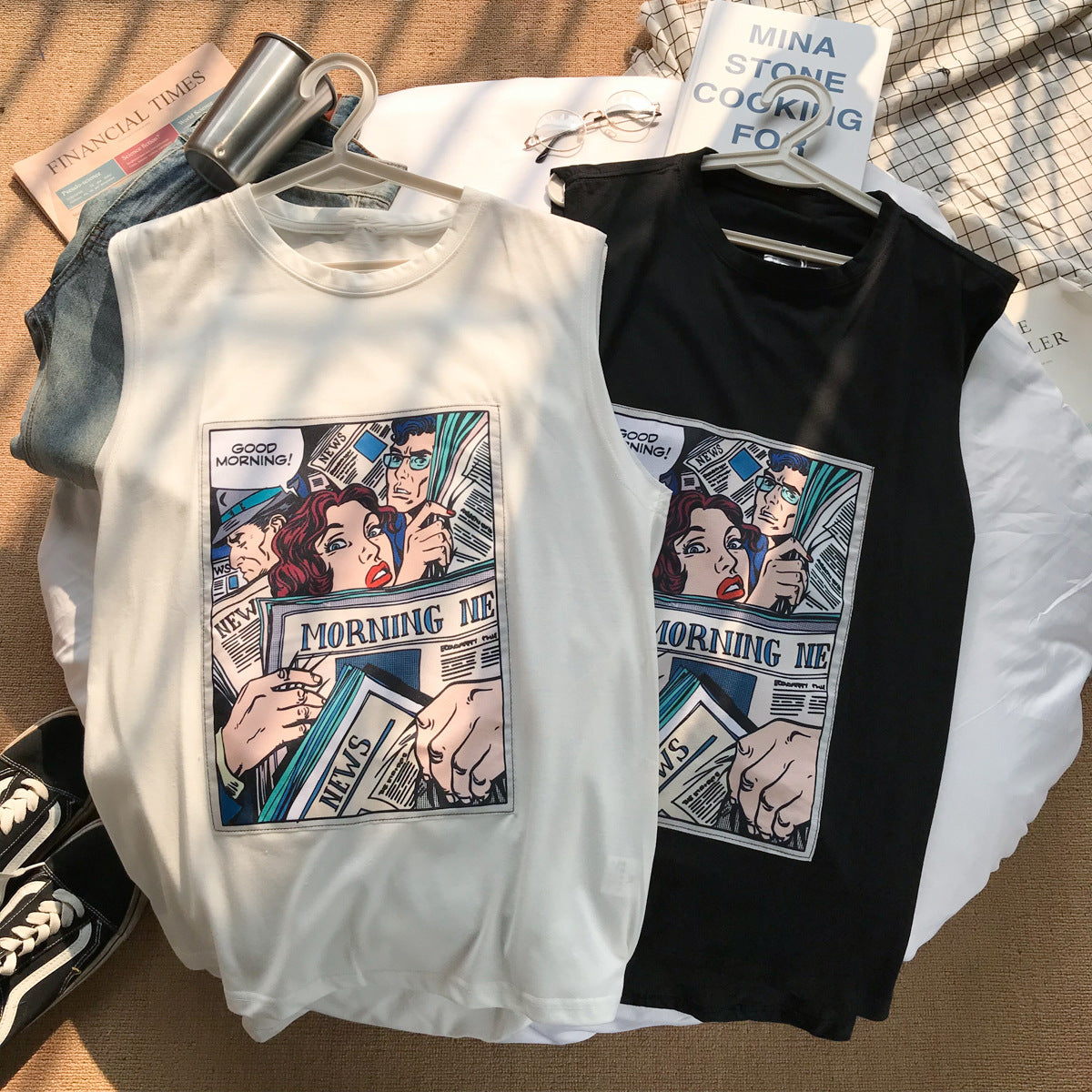 Loose Harajuku Style Sleeveless T-Shirt - Eve's High Fashion LLC