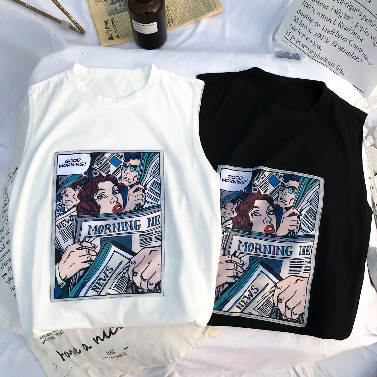 Loose Harajuku Style Sleeveless T-Shirt - Eve's High Fashion LLC