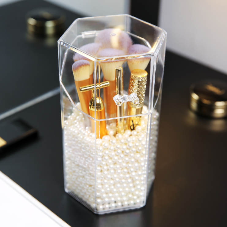 Transparent Acrylic Makeup Brush Storage Bucket - Eve's High Fashion LLC