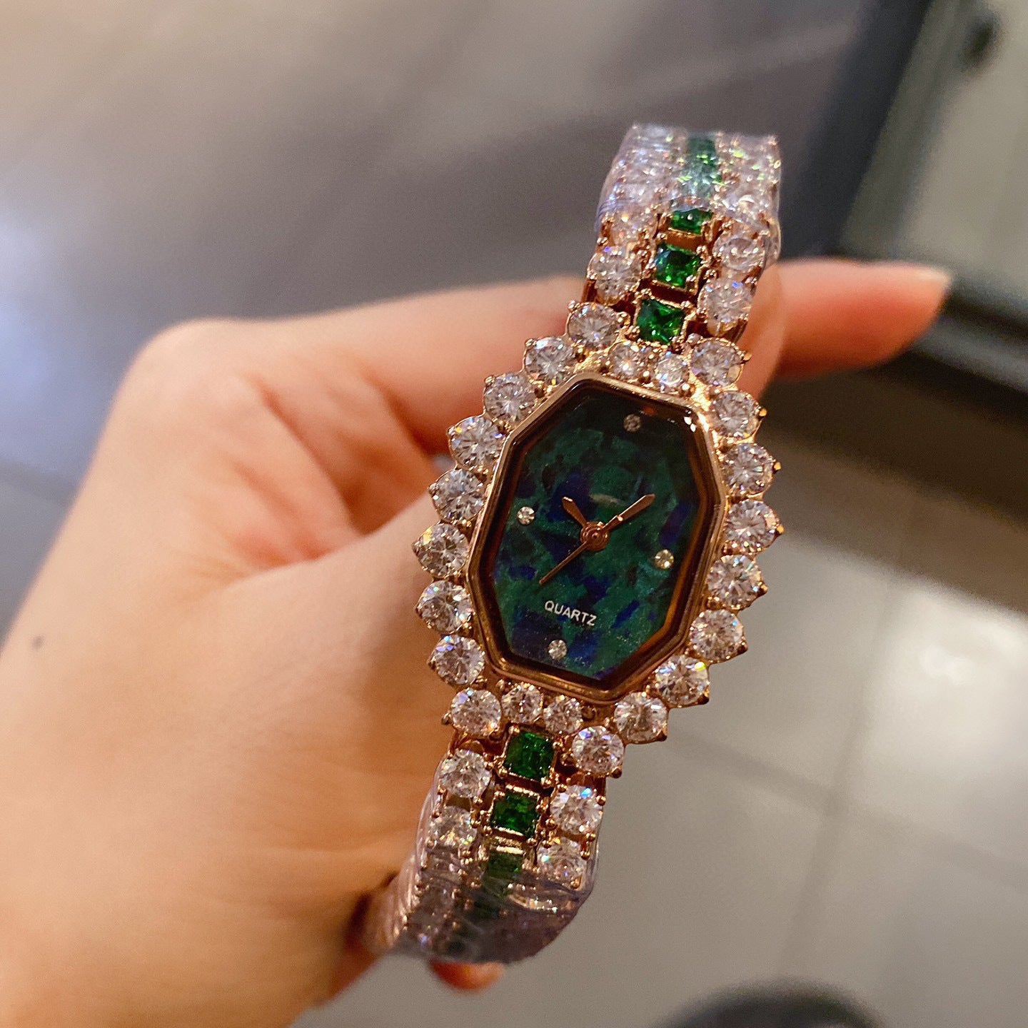 Wine Dial Barrel Type Green Watch - Eve's High Fashion LLC