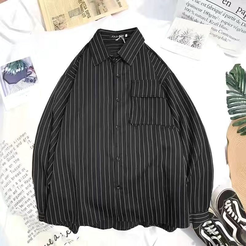Men's Striped Long-Sleeved Shirt - Eve's High Fashion LLC