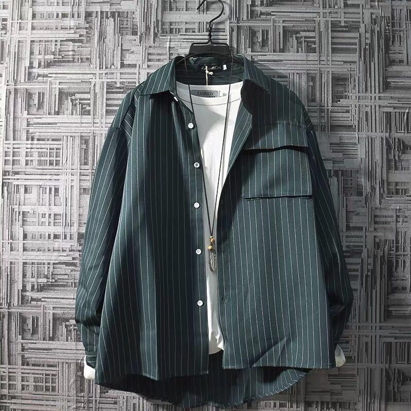 Men's Striped Long-Sleeved Shirt - Eve's High Fashion LLC