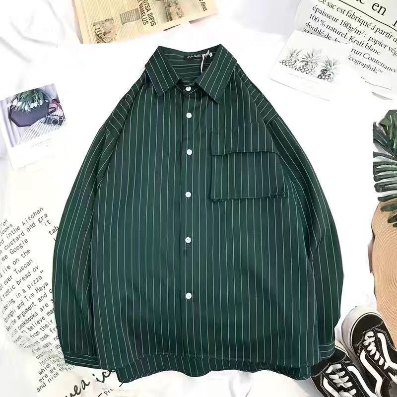 Men's Striped Long-Sleeved Shirt - Eve's High Fashion LLC