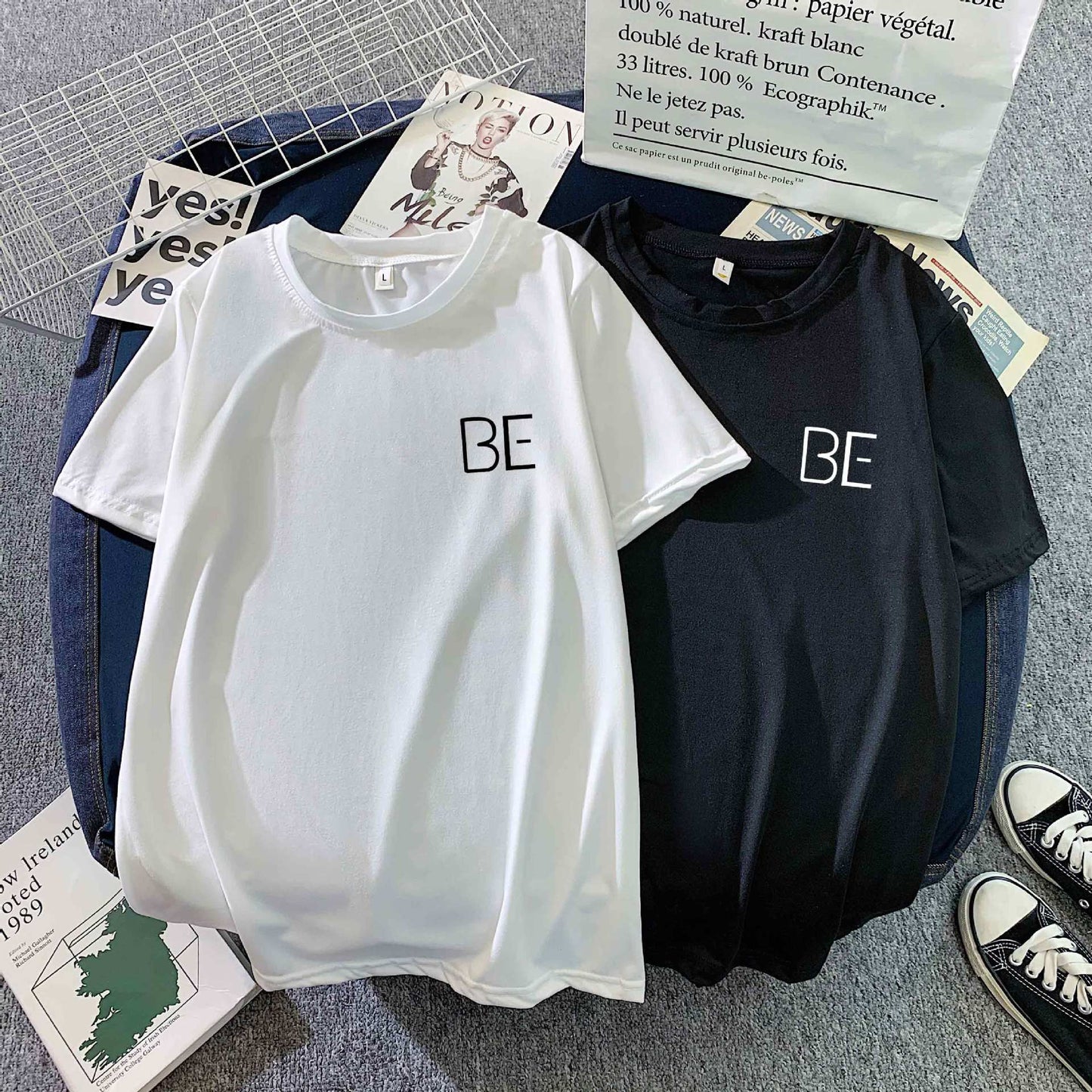 Loose Korean Style Short-Sleeved T-Shirt - Eve's High Fashion LLC