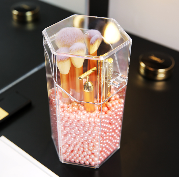 Transparent Acrylic Makeup Brush Storage Bucket - Eve's High Fashion LLC