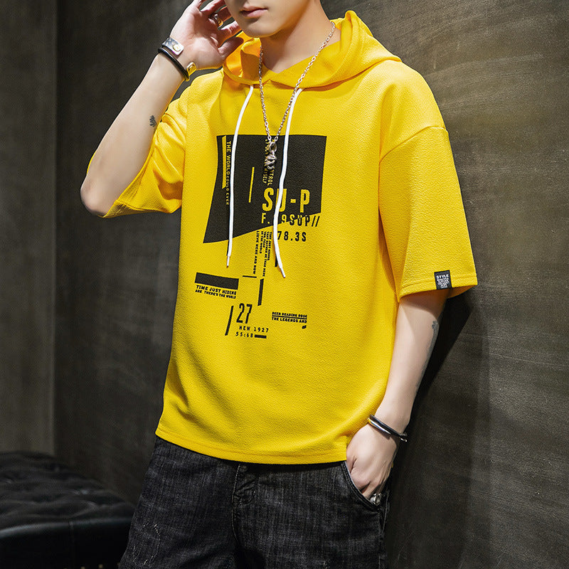 Casual Hooded Crew Neck Half-Sleeved Sweater - Eve's High Fashion LLC