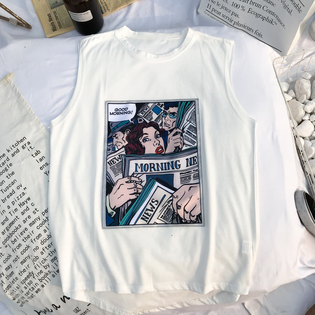 Loose Harajuku Style Sleeveless T-Shirt - Eve's High Fashion LLC