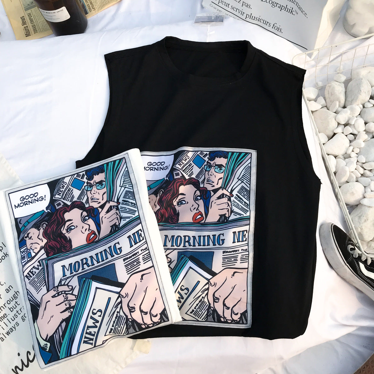 Loose Harajuku Style Sleeveless T-Shirt - Eve's High Fashion LLC