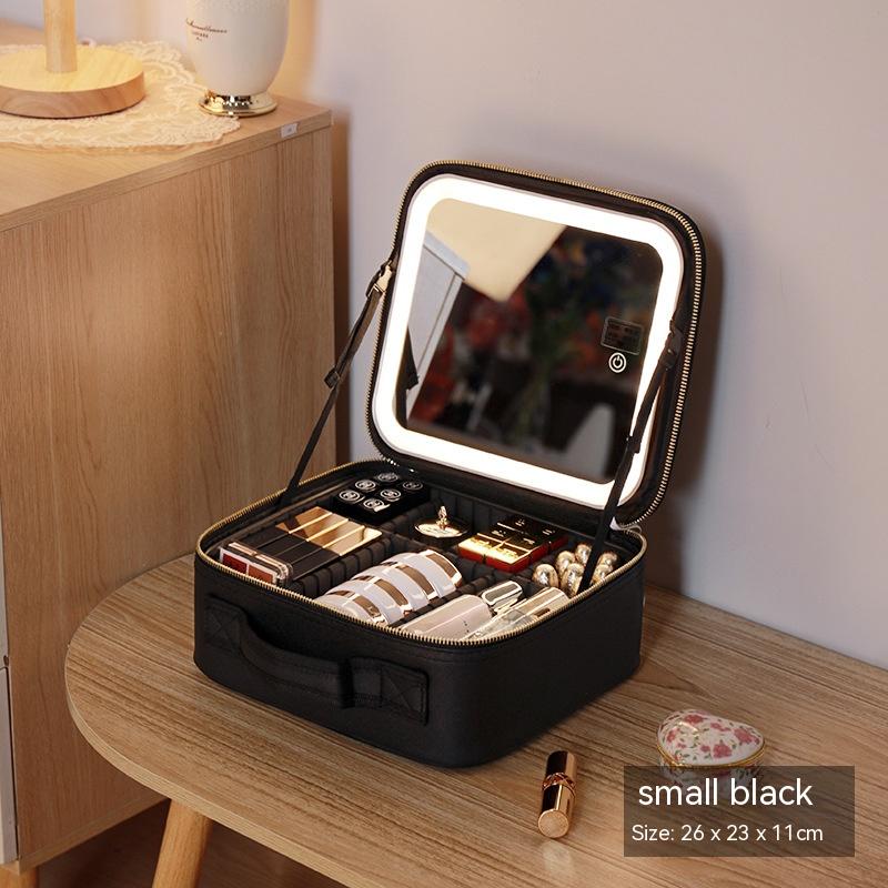 With Mirror And LED Light Cosmetic Bag Skin Care Storage Box - Eve's High Fashion LLC