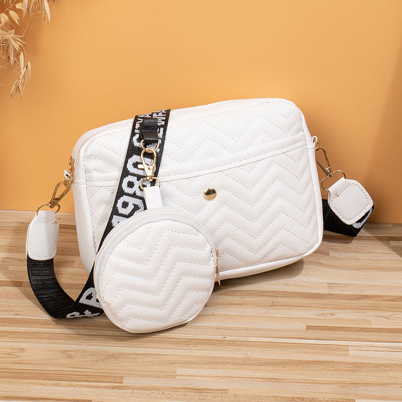 Wave Pattern Ribbon Cross Body Camera Bag - Eve's High Fashion LLC