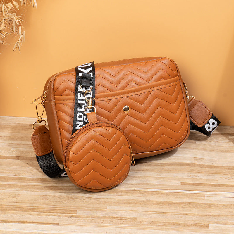 Wave Pattern Ribbon Cross Body Camera Bag - Eve's High Fashion LLC