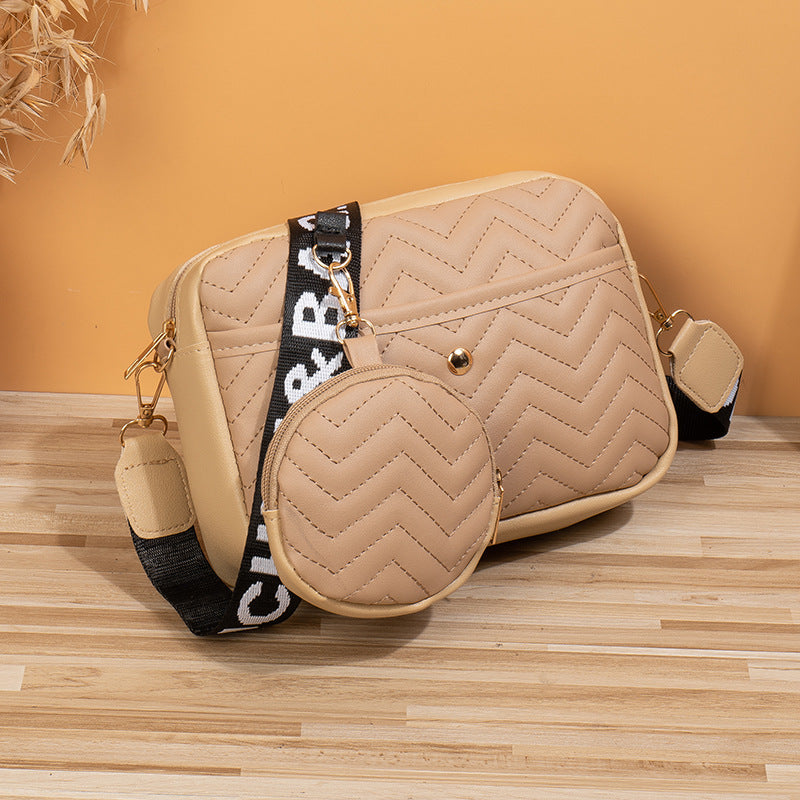 Wave Pattern Ribbon Cross Body Camera Bag - Eve's High Fashion LLC