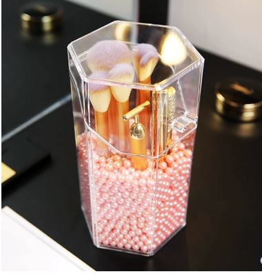 Transparent Acrylic Makeup Brush Storage Bucket - Eve's High Fashion LLC