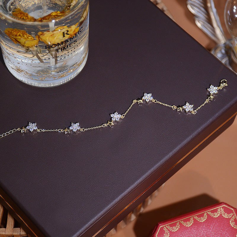 Micro Inlaid Zircon Flower Bracelet - Eve's High Fashion LLC