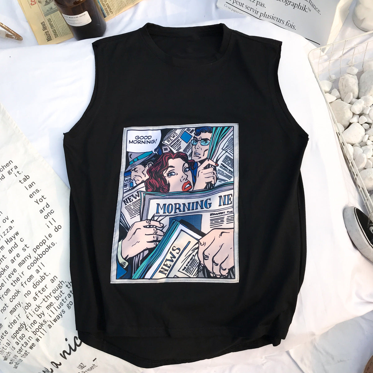 Loose Harajuku Style Sleeveless T-Shirt - Eve's High Fashion LLC