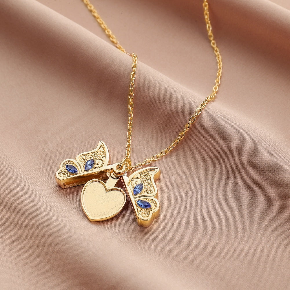 Diamond Photo Box Butterfly Necklace - Eve's High Fashion LLC