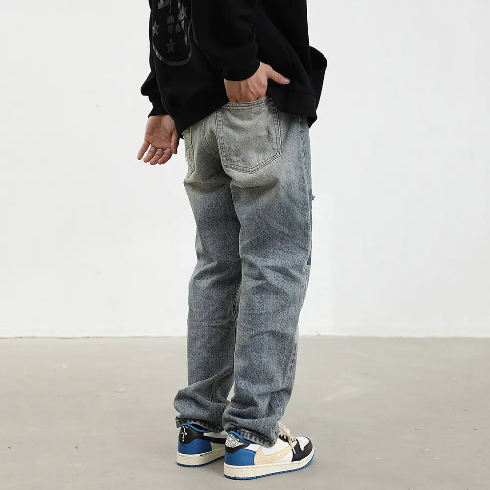 Men's Ripped Retro Loose Jeans - Eve's High Fashion LLC