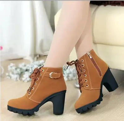 Autumn Winter Thick Heeled Boots - Eve's High Fashion LLC