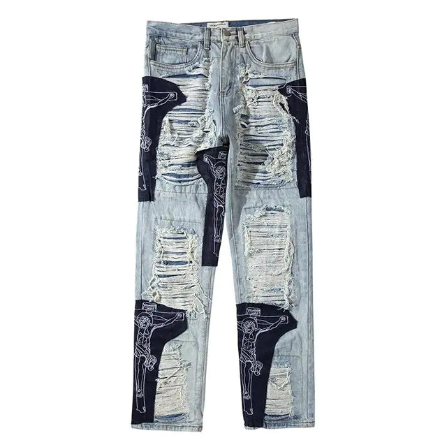 Men's Ripped Tassel Jeans - Eve's High Fashion LLC