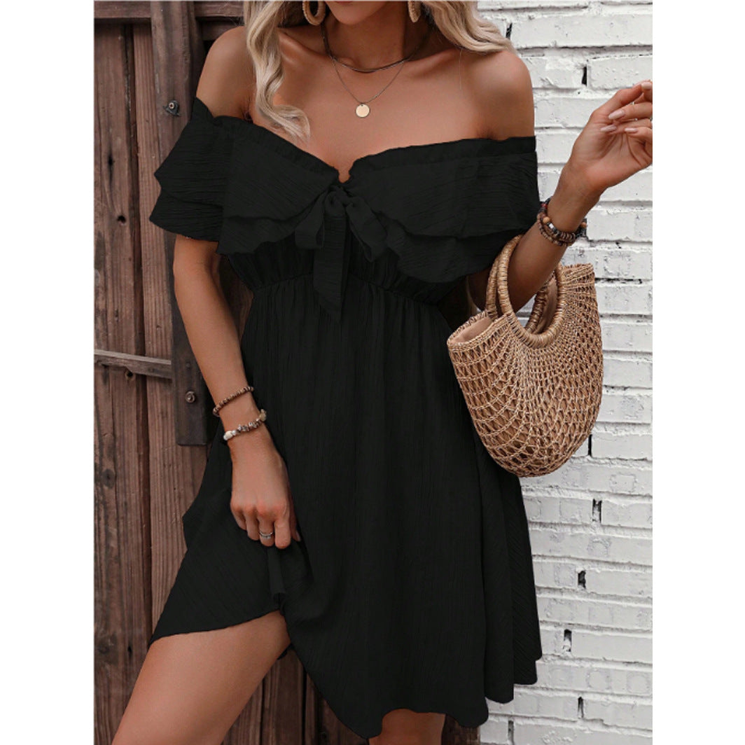 Off-The-Shoulder Knot Dress - Eve's High Fashion LLC
