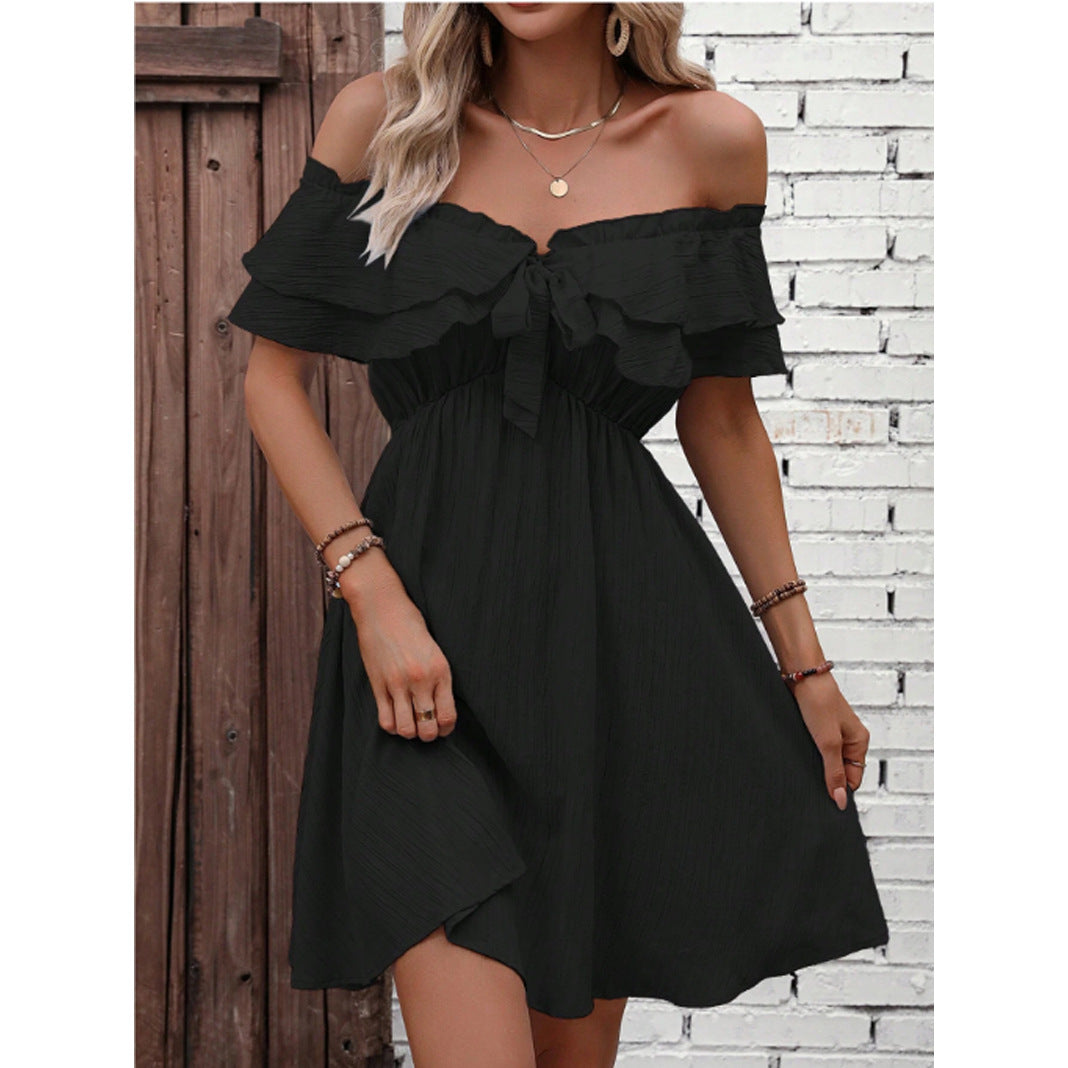 Off-The-Shoulder Knot Dress - Eve's High Fashion LLC
