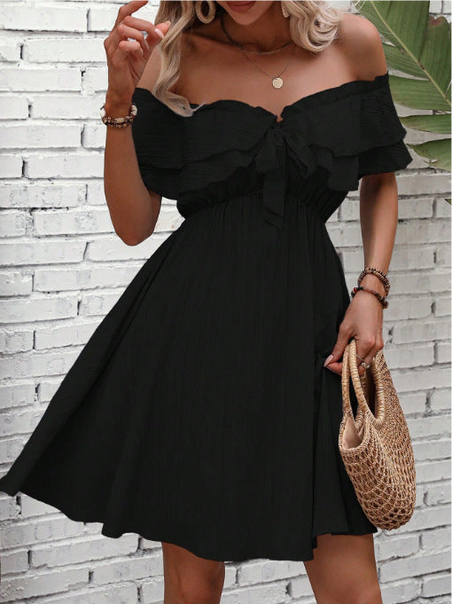 Off-The-Shoulder Knot Dress - Eve's High Fashion LLC