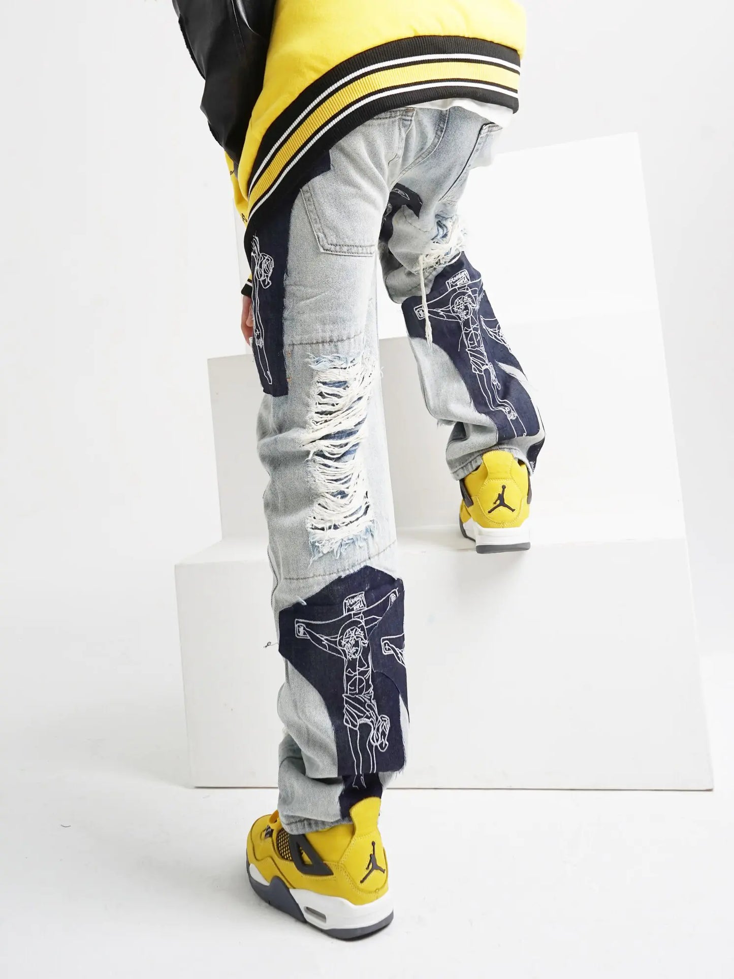 Men's Ripped Tassel Jeans - Eve's High Fashion LLC