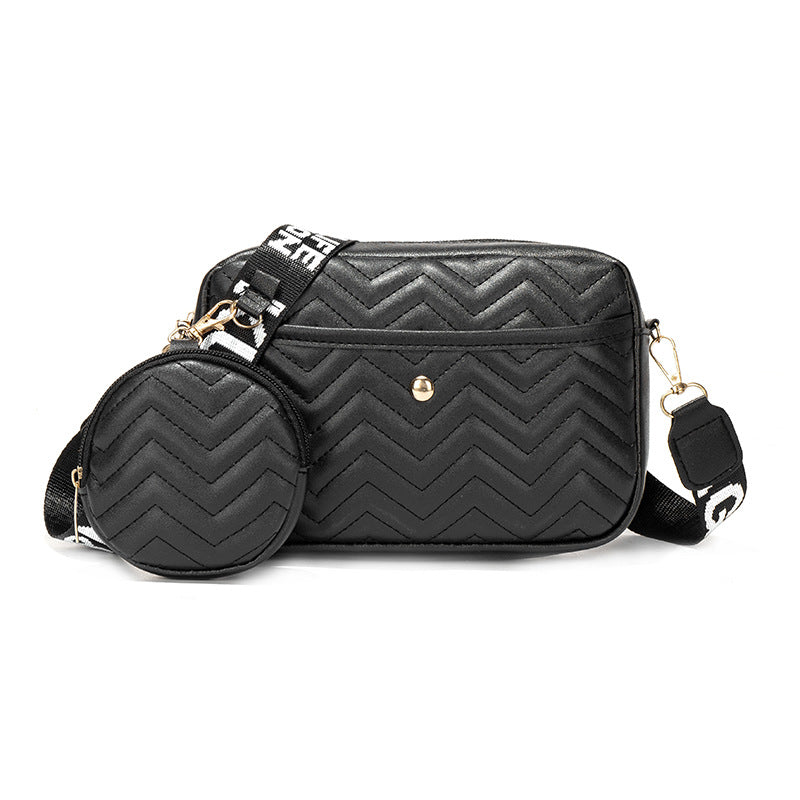Wave Pattern Ribbon Cross Body Camera Bag - Eve's High Fashion LLC