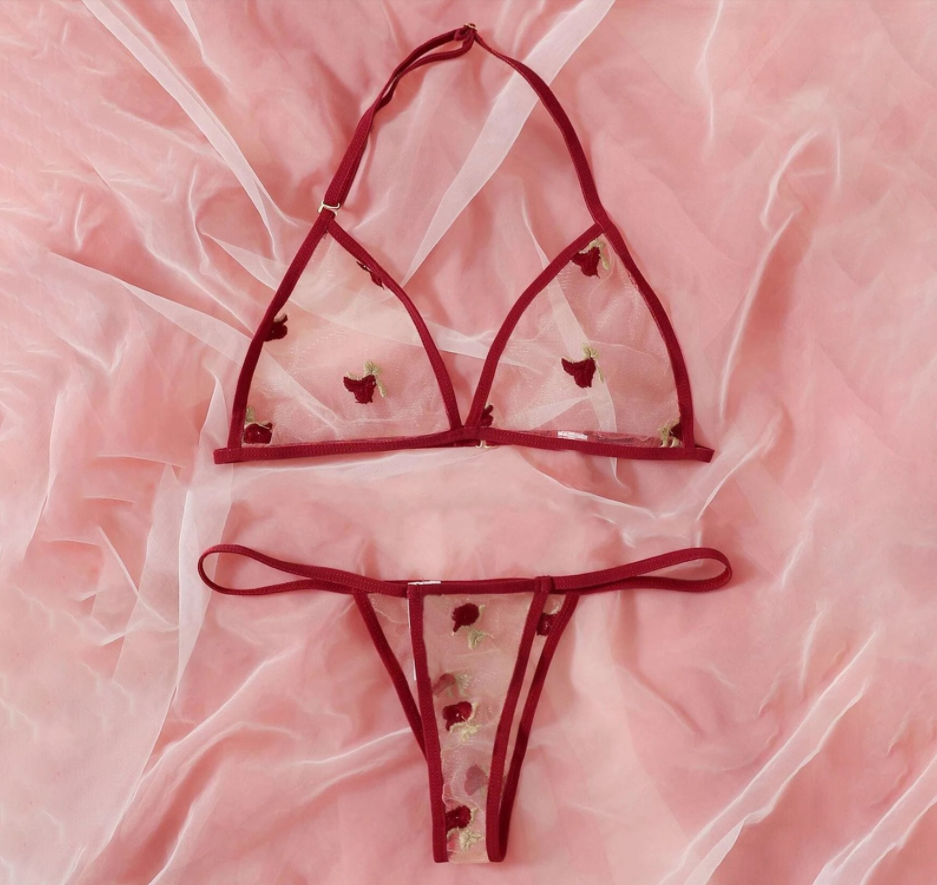 Sexy Bra and Thong Cherry Set - Eve's High Fashion LLC