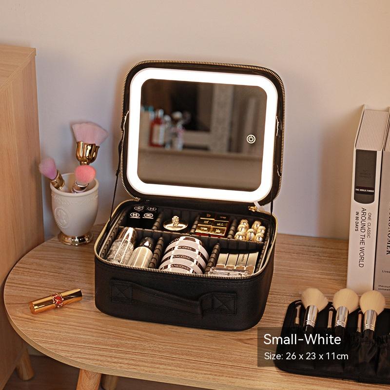 With Mirror And LED Light Cosmetic Bag Skin Care Storage Box - Eve's High Fashion LLC