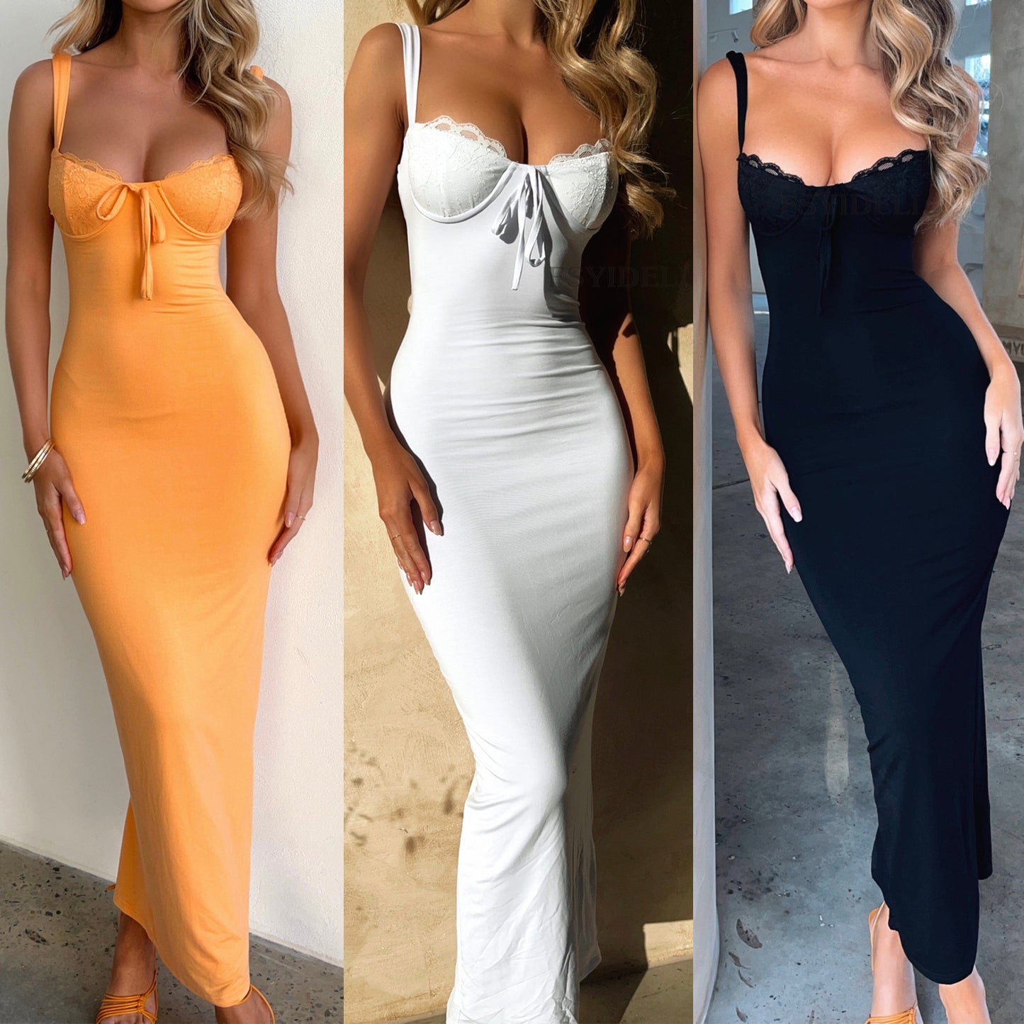 Women's Lace Slim Fit Patchwork Dress - Eve's High Fashion LLC
