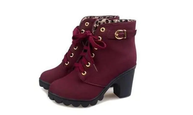 Autumn Winter Thick Heeled Boots - Eve's High Fashion LLC