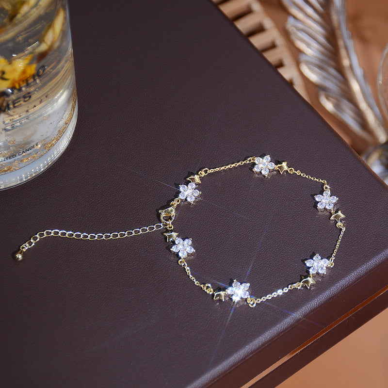 Micro Inlaid Zircon Flower Bracelet - Eve's High Fashion LLC