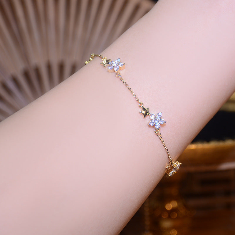 Micro Inlaid Zircon Flower Bracelet - Eve's High Fashion LLC