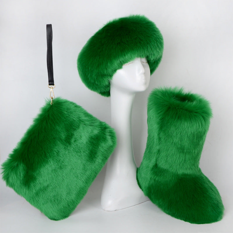 Imitation Fox Fur Women's Set - Eve's High Fashion LLC