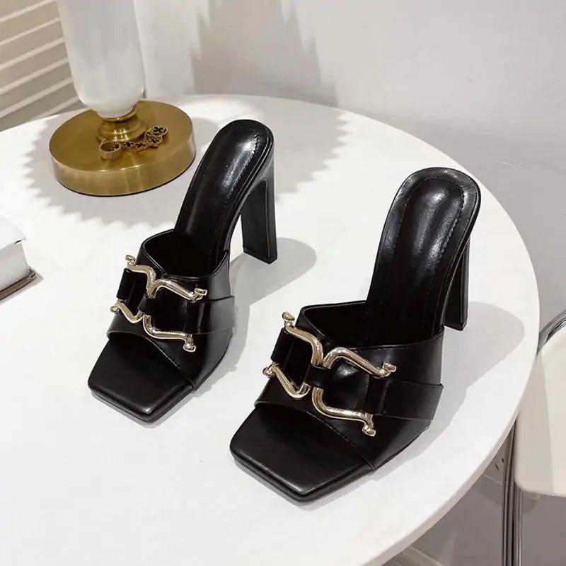 Metal Chain Designer Sandals - Eve's High Fashion LLC