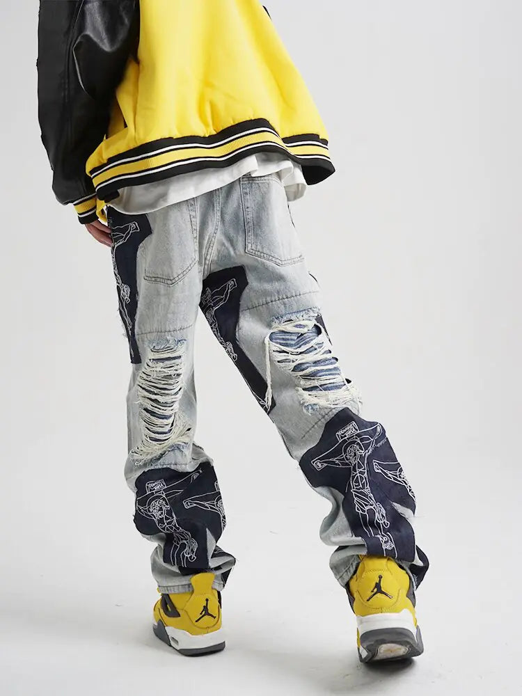Men's Ripped Tassel Jeans - Eve's High Fashion LLC