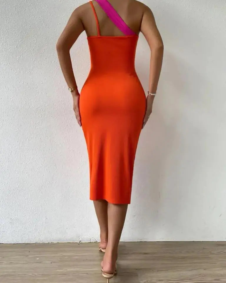 Patchwork Cutout Slit Dress - Eve's High Fashion LLC