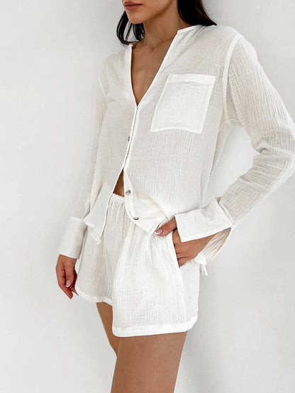 Loose Solid Color Shorts and Shirt Set - Eve's High Fashion LLC