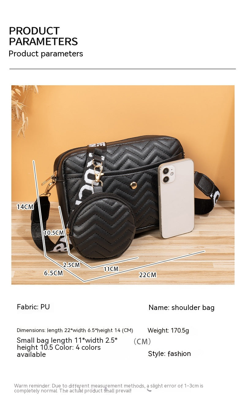 Wave Pattern Ribbon Cross Body Camera Bag - Eve's High Fashion LLC