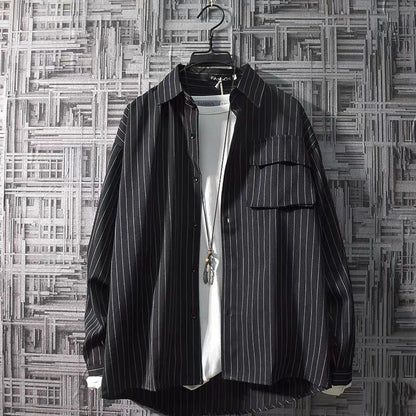 Men's Striped Long-Sleeved Shirt - Eve's High Fashion LLC