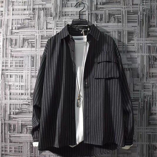 Men's Striped Long-Sleeved Shirt - Eve's High Fashion LLC