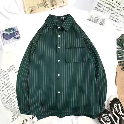 Men's Striped Long-Sleeved Shirt - Eve's High Fashion LLC