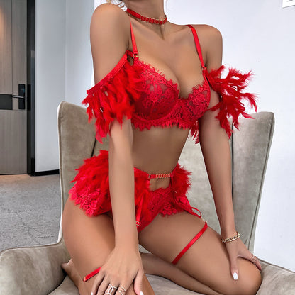 Sexy Feather Lace Lingerie - Eve's High Fashion LLC