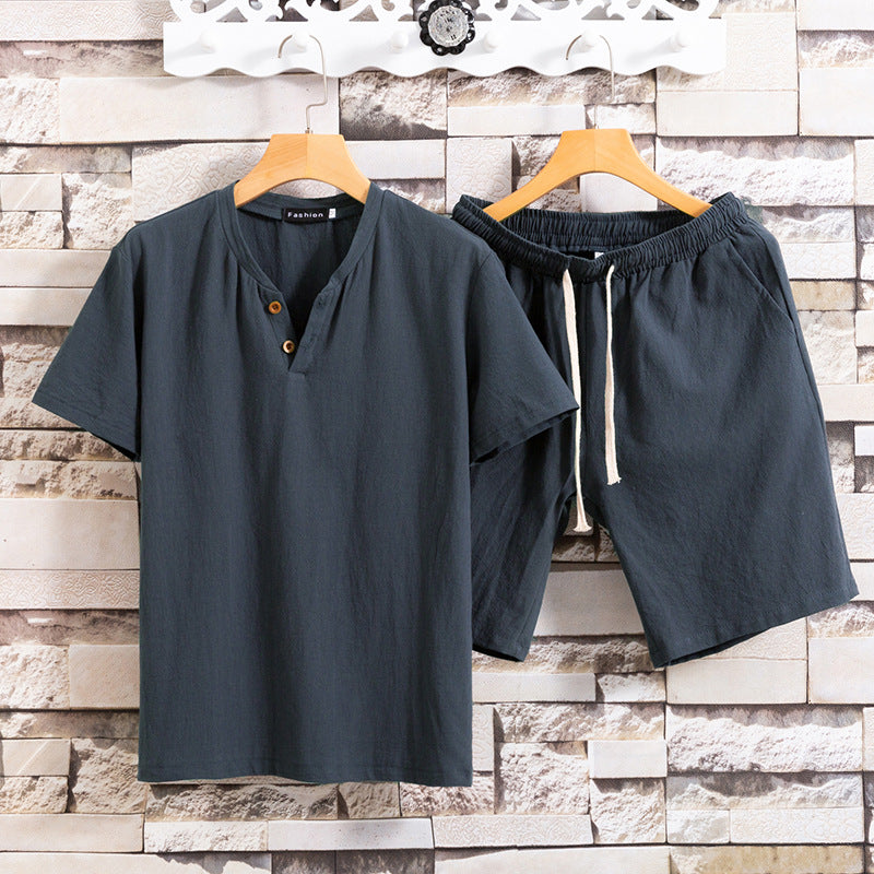 Men's Solid Color Two-Piece Set - Eve's High Fashion LLC