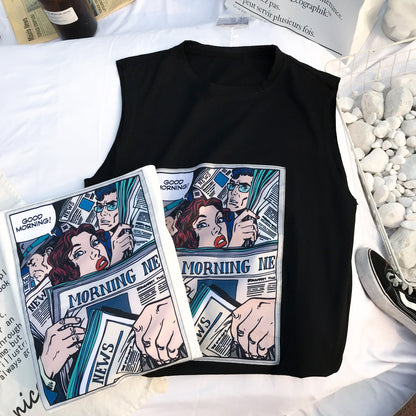 Loose Harajuku Style Sleeveless T-Shirt - Eve's High Fashion LLC
