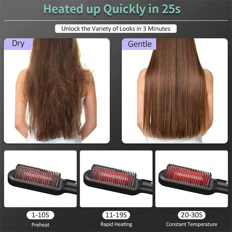 2 In 1 Electric Hair Brush/Straightener - Eve's High Fashion LLC