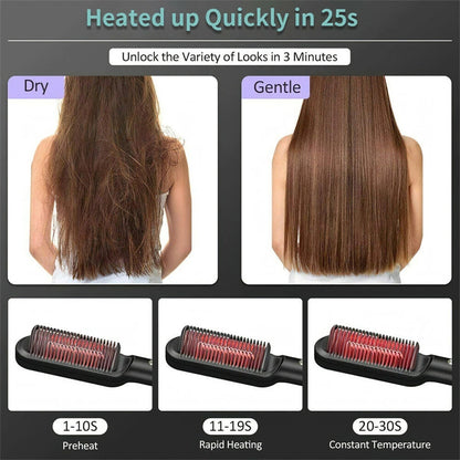 2 In 1 Electric Hair Brush/Straightener - Eve's High Fashion LLC